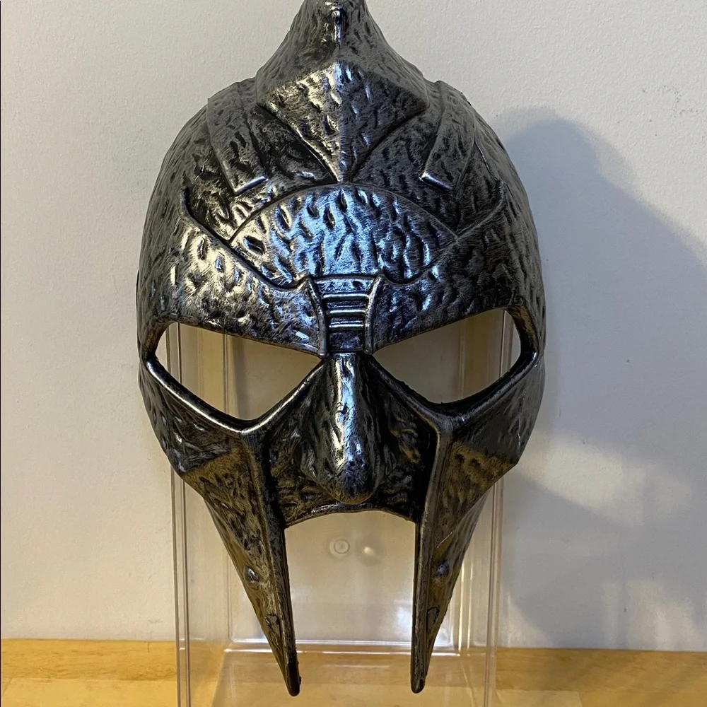 Gladiator Warrior Spartan Masks Costume Accessory Plastic Silver Medieval